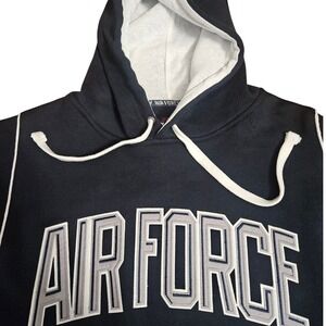 J. America Air Force Hoodie Mens XL Navy Blue Pullover Sweatshirt Tackle Twill